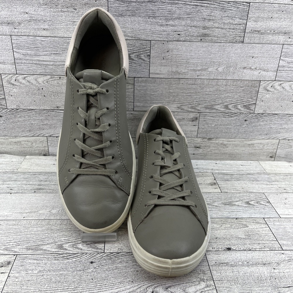 Ecco‎ Soft 7 Gray Leather Shoes Sneakers Women Size EU 40 US 9-9.5